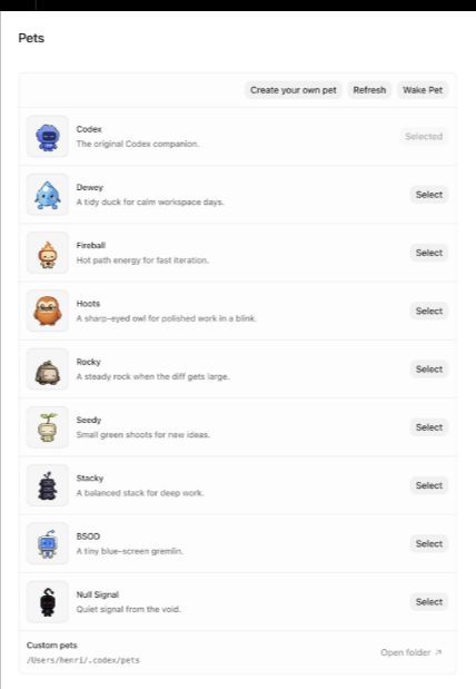 Public X post showing Codex pets inside a desktop coding workflow
